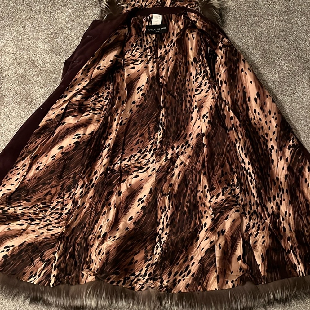 Brown Animal-Print Lined Leather Jacket